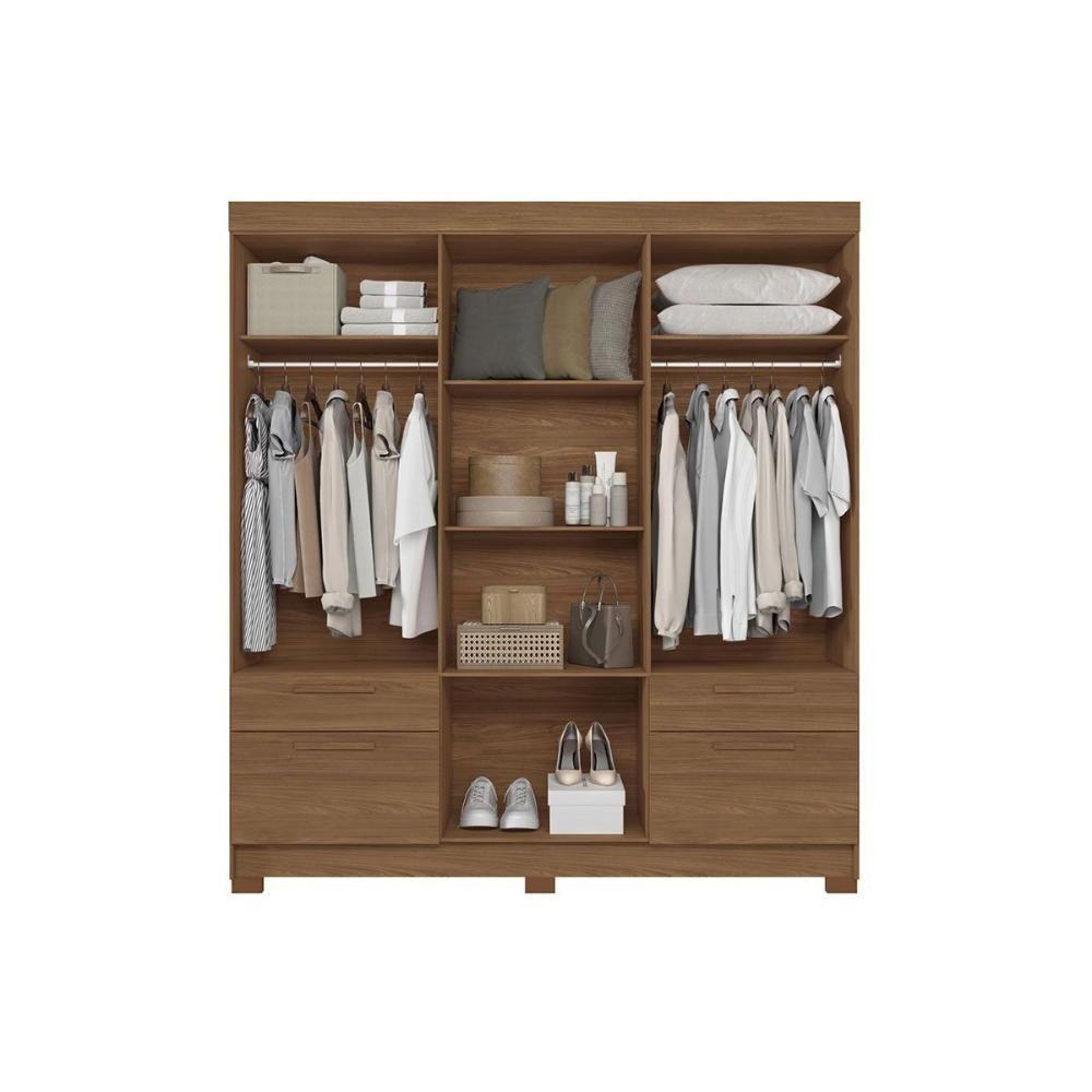 Guarda Roupa Casal 8 Portas (2 C/ Espelho) E 4 Gavetas C/ Pés Curitiba 8.4 Jatoba/areia - Santos Andirá - 6