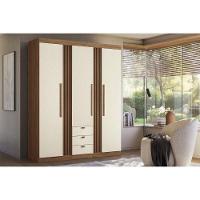 Guarda Roupa Casal 4 Portas E 4 Gavetas Aurora 4.4 Jatoba/areia - Santos Andirá - 1