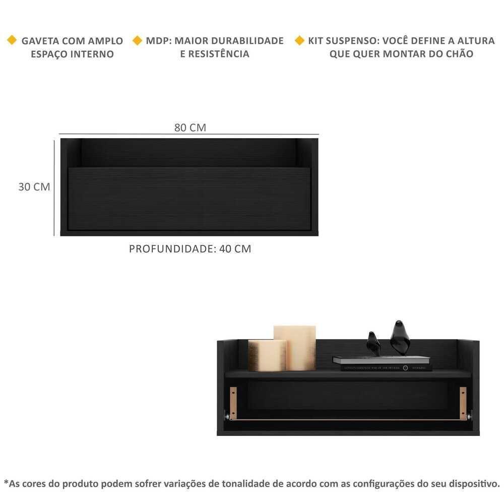 Mesa De Cabeceira 80 Cm Suspensa - 6