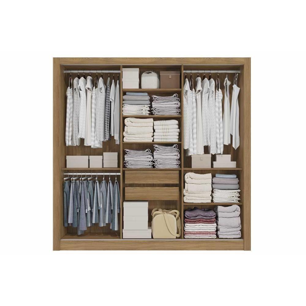 Guarda Roupa 3 Portas De Correr E 2 Gavetas M570 Flex Canela/canela Ou Off White - Kappesberg - 5