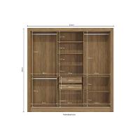 Guarda Roupa 3 Portas De Correr E 2 Gavetas M570 Flex Canela/canela Ou Off White - Kappesberg