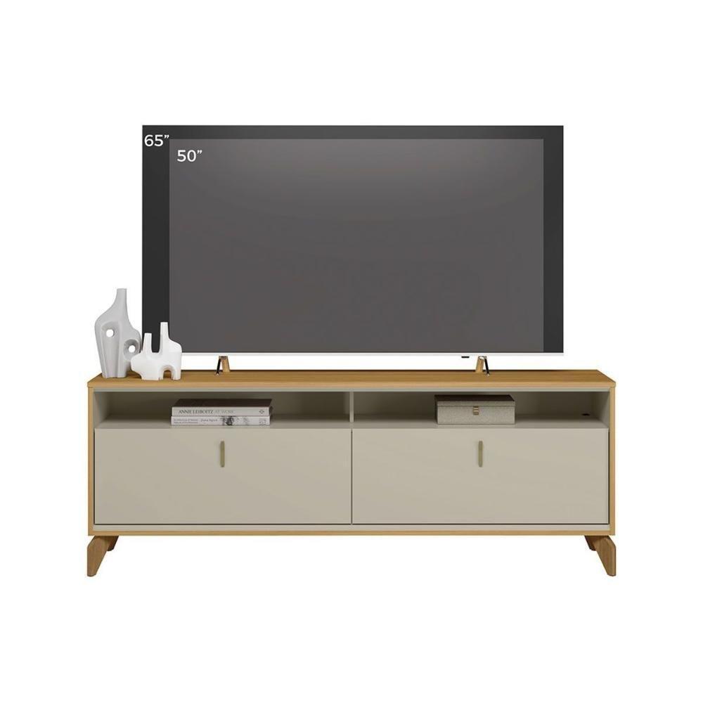 Rack Bancada P/ Tv Até 70 Pol Dubai C/ 2 Portas E 2 Nichos 160cm Tauari/off White Fosco - Linea Brasil - 7