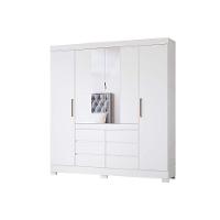 Guarda Roupa Casal 4 Portas (2 C/ Espelho) E 6 Gavetas Cadis Cafe Touch - Demóbile - 5