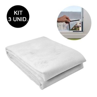 Tela Cortina Mosquiteiro Kit 3 Uni Dengue Magnetico Janela F