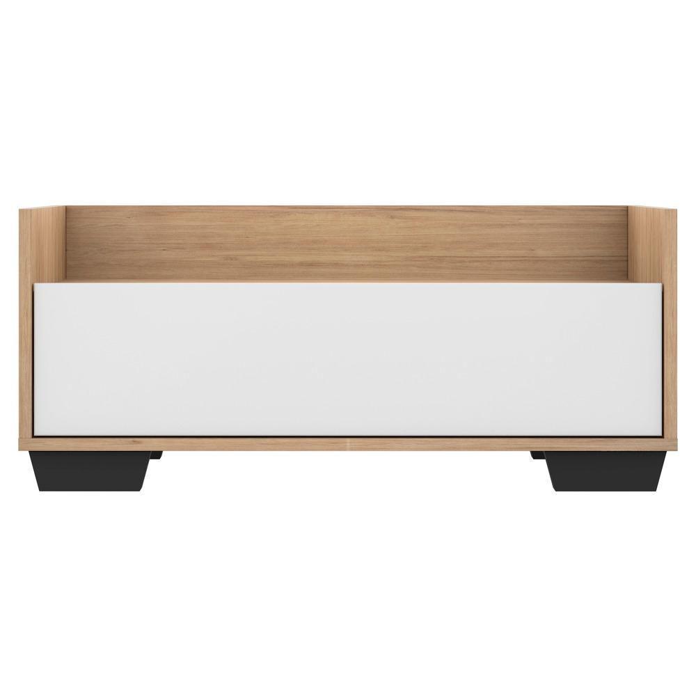 Mesa De Cabeceira 80 Cm Rustic/branco/preto - 4