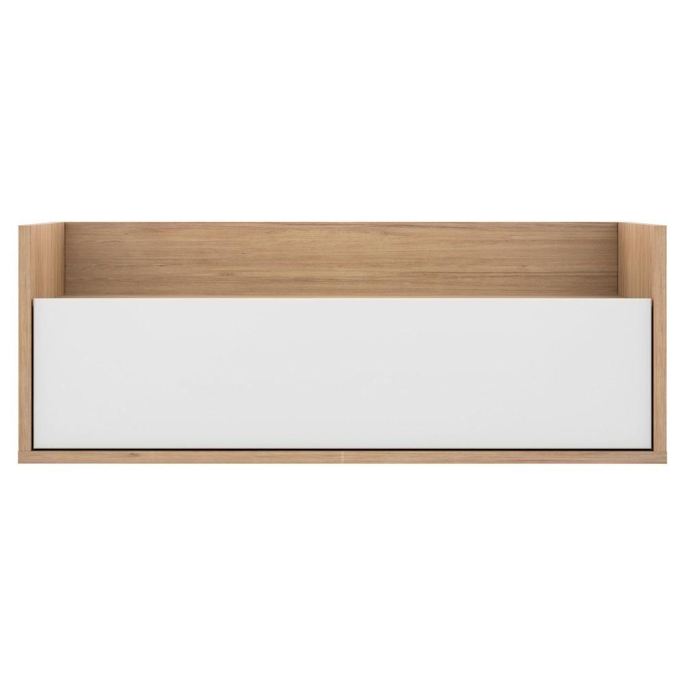 Mesa De Cabeceira 80 Cm Suspensa Rustic/branco - 6