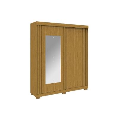 Guarda Roupa Solteiro Athena 2 Portas de Correr 3 Gavetas Branco MDF ACP Móveis