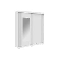 Guarda Roupa Solteiro 2 Portas (1 C/ Espelho) E 3 Gavetas Athena Branco - Acp - 3
