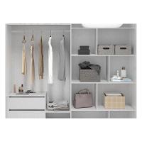 Guarda Roupa Solteiro 2 Portas (1 C/ Espelho) E 3 Gavetas Athena Branco - Acp - 8