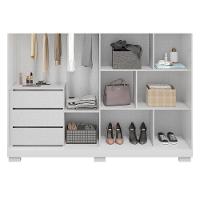 Guarda Roupa Solteiro 2 Portas (1 C/ Espelho) E 3 Gavetas Athena Branco - Acp - 9
