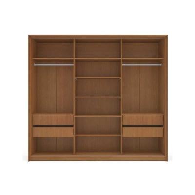 Guarda Roupa Casal Valência 3 Portas de Correr 4 Gavetas Branco-creme MDF-MDP Politorno