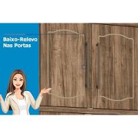 Guarda Roupa Casal 13 Portas E 7 Gavetas C/ 1 Espelho Londres Capelinha Jatoba/areia - Santos Andirá