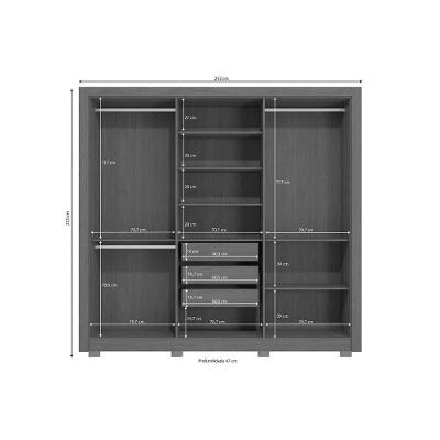 Guarda Roupa Casal CB03M569 6 Portas de Bater 3 Gavetas Nogueira-Fendi Kappesberg