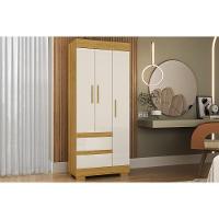 Guarda Roupa Solteiro 3 Portas E 2 Gavetas Maya Nature/off White - Acp - 1