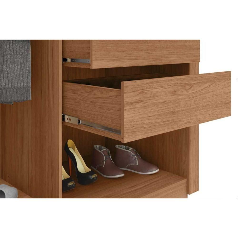 Guarda Roupa Casal 2 Portas De Correr (1 Ripada) E 4 Gavetas Moviment 2.4 Flex Freijo/off White Ou Sued - Caemmun - 9