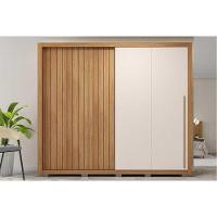 Guarda Roupa Casal 2 Portas De Correr (1 Ripada) E 4 Gavetas Moviment 2.4 Flex Freijo/off White Ou Sued - Caemmun - 2