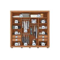 Guarda Roupa Casal 2 Portas De Correr (1 Ripada) E 4 Gavetas Moviment 2.4 Flex Freijo/off White Ou Sued - Caemmun - 6