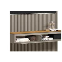 Home P/ Tv Até 90 Pol Modular 2.6 Ripado C/ 2 Portas 1 Prat. 258x250cm Tauari/gris Fosco - Linea Brasil - 7