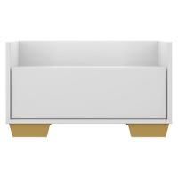 Mesa De Cabeceira 80 Cm C/ Pés Quadrados Branca/natural - 8