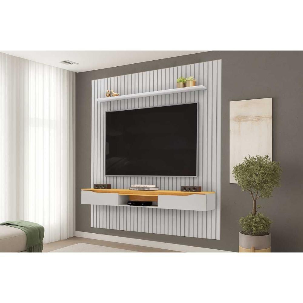 Home P/ Tv Isac 223x240cm Bali/cedro - Dj Móveis - 1