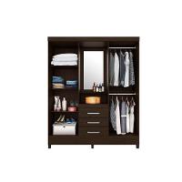 Guarda Roupa Solteiro 4 Portas E 3 Gavetas C/ 1 Espelho Capelinha Persia Cafe Touch - Demóbile