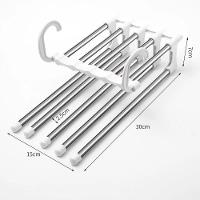 Cabide Mágico Inox Retrátil 5 Em 1 Para Organização E Otimização Do Guarda-roupa - 7