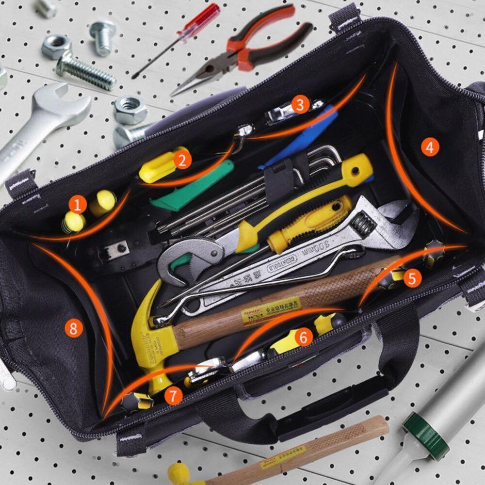 Bolsa Maleta Profissional Para Ferramentas – Fundo De Borracha Reforçado Com 14 Bolsos - 4