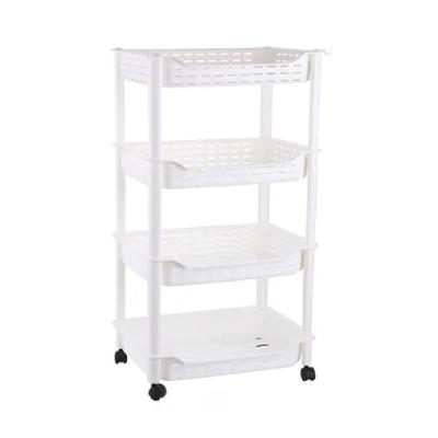 Carrinho Organizador Multiuso Com Rodinhas – 4 Prateleiras Brancas Para Cozinha, Quarto E Escritório, Manicure - Branco