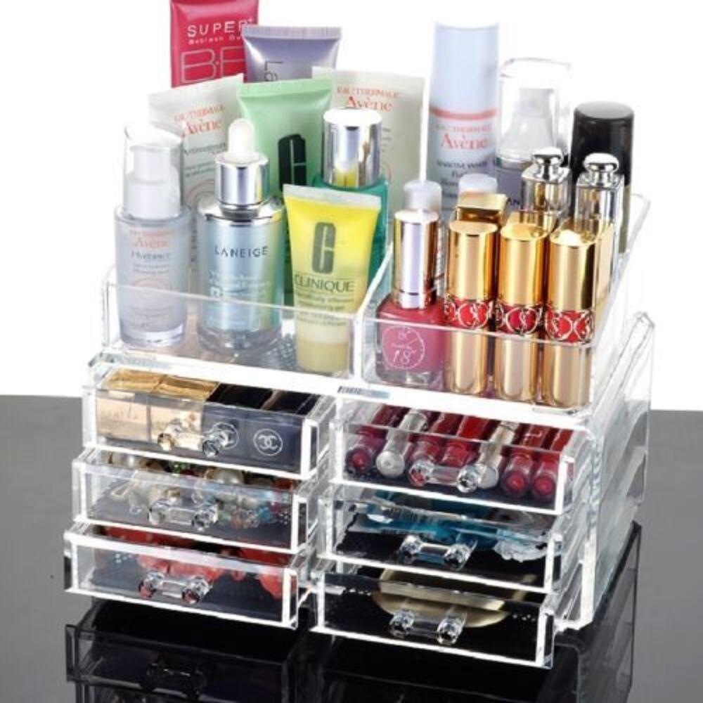 Organizador De Maquiagem Acrílico Grande Com 6 Gavetas E 17 Divisórias – Porta Batom, Pincéis E Cosméticos - 3