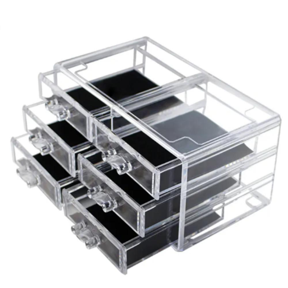 Organizador De Maquiagem Acrílico Grande Com 6 Gavetas E 17 Divisórias – Porta Batom, Pincéis E Cosméticos - 5