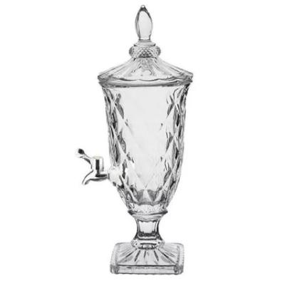 Suqueira De Cristal 2 Litros Com Torneira Luxo Vintage Para Bebidas Festas E Casamentos
