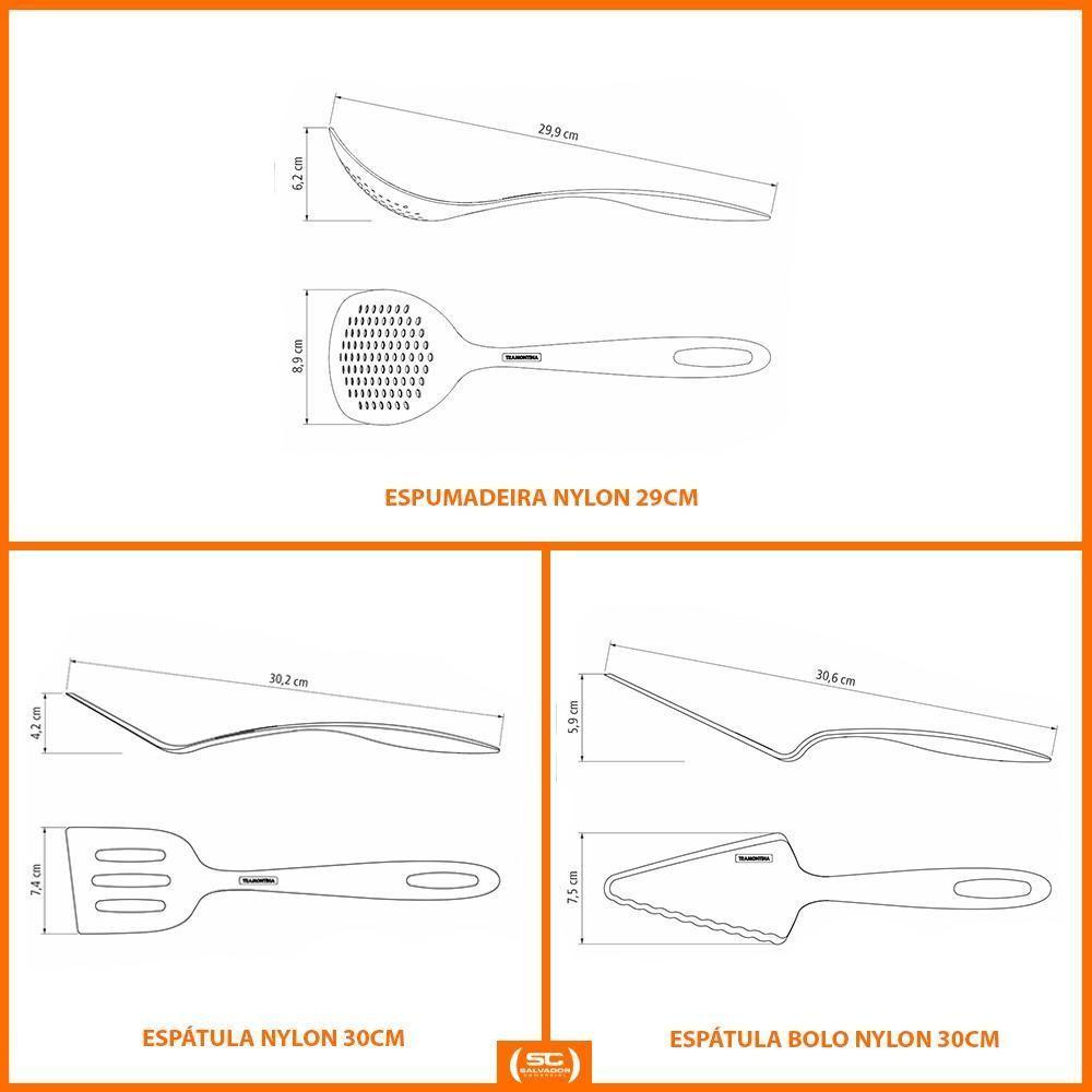 2 Panelas Turim Alumínio Antiaderente 1,4l + Conjunto De Utensílios + Tábua E Facas Tramontina - 5