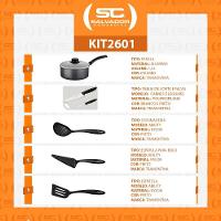 2 Panelas Turim Alumínio Antiaderente 1,4l + Conjunto De Utensílios + Tábua E Facas Tramontina - 3