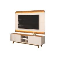 Rack Bancada C/ Painel P/ Tv Até 75 Pol Nadine 4 Portas 220x605cm Bali/cedro - Dj Móveis - 10