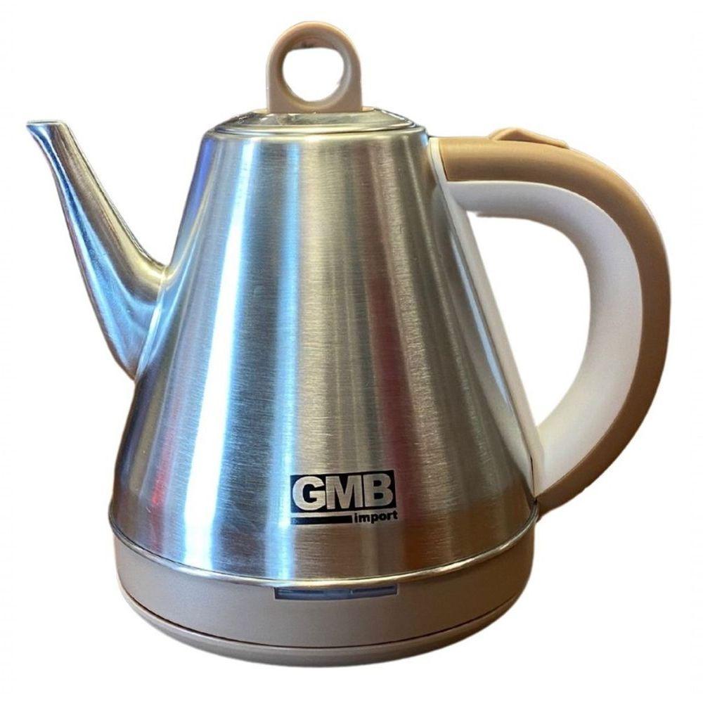 Chaleira Tipo Bule Em Aço Inox Elétrica 1,5 Litros Bege 220V - 1