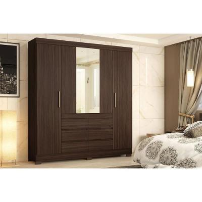 Guarda Roupa Casal Cádis Cafe Touch 4 Portas de Bater 6 Gavetas Café