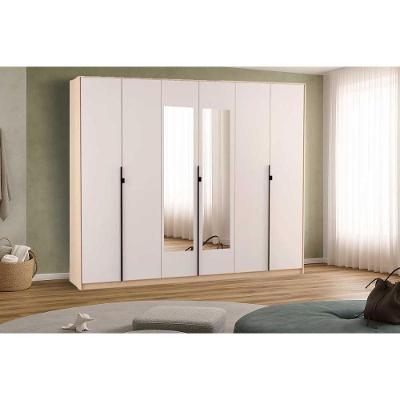 Guarda Roupa Casal PH 1807 6 Portas de Bater 4 Gavetas Nature-Off White Herval