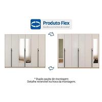 Guarda Roupa Casal 6 Portas (2 C/ Espelho) E 4 Gavetas Ph 1807 Carvalho Nature/off White - Herval - 2