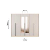 Guarda Roupa Casal 6 Portas (2 C/ Espelho) E 4 Gavetas Ph 1807 Carvalho Nature/off White - Herval - 3