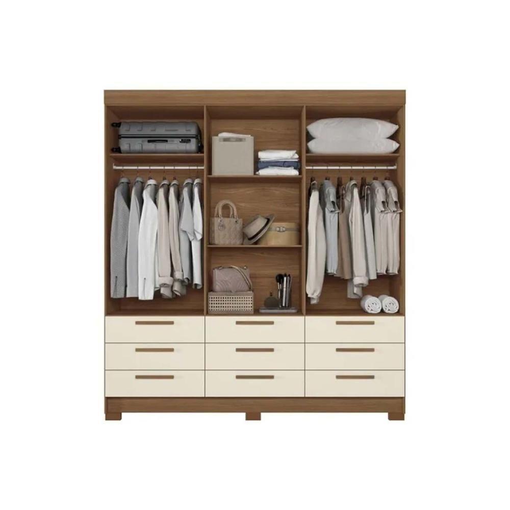 Guarda Roupa Casal 6 Portas E 9 Gavetas C/ Pés Colombo 6.9 Jatoba/areia - Santos Andirá - 2