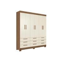 Guarda Roupa Casal 6 Portas E 9 Gavetas C/ Pés Colombo 6.9 Jatoba/areia - Santos Andirá - 1