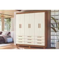 Guarda Roupa Casal 6 Portas E 9 Gavetas C/ Pés Colombo 6.9 Jatoba/areia - Santos Andirá - 5