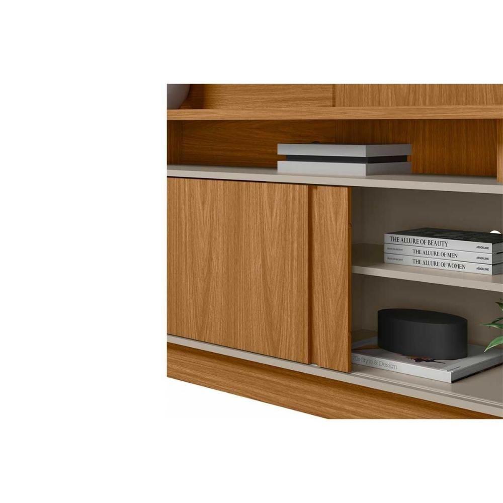 Home P/ Tv Até 60 Pol Viena C/ 1 Porta E Pés 185x150cm Jatoba/off White - Linea Brasil - 3