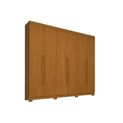 Guarda Roupa Casal Nubia 6 Portas de Abrir 4 Gavetas Cinamomo MDF ACP Móveis