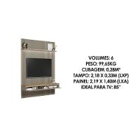 Home P/ Tv Até 85 Pol Modular 2.2 Ripado C/ 2 Portas 1 Prat. 219x250cm Tauari/gris Fosco - Linea Brasil