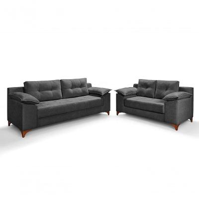 Conjunto Sofá Ibiza 3 E 2 Lugares 2,22m E 1,57m Veludo Confortável Chumbo 208