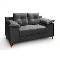 Conjunto Sofá Ibiza 3 E 2 Lugares 2,22m E 1,57m Veludo Confortável Chumbo 208 - 3