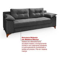 Conjunto Sofá Ibiza 3 E 2 Lugares 2,22m E 1,57m Veludo Confortável Chumbo 208