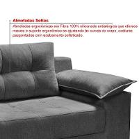 Conjunto Sofá Ibiza 3 E 2 Lugares 2,22m E 1,57m Veludo Confortável Chumbo 208 - 6