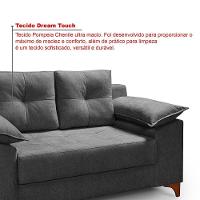 Conjunto Sofá Ibiza 3 E 2 Lugares 2,22m E 1,57m Veludo Confortável Chumbo 208 - 7